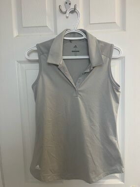 Adidas Women's Sleeveless Golf Polo in Light Gray